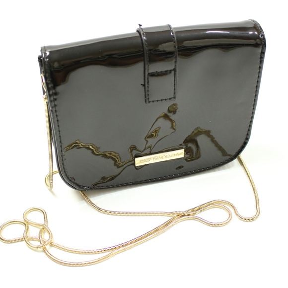 Big Buddha Black Pattern Leather Crossbody Mini Bag with Tassel - Picture 3 of 5